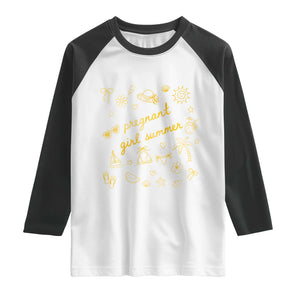 Pregnant Girl Summer Raglan Shirt Cute Beach Summer Pregnancy Announcement Baby Shower