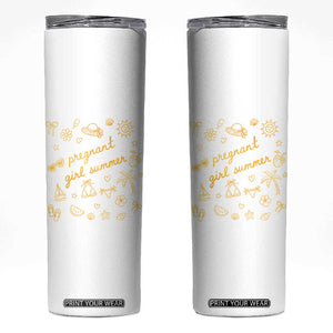 Pregnant Girl Summer Skinny Tumbler Cute Beach Summer Pregnancy Announcement Baby Shower