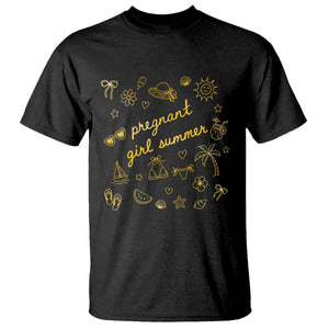 Pregnant Girl Summer T Shirt Cute Beach Summer Pregnancy Announcement Baby Shower