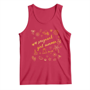 Pregnant Girl Summer Tank Top Cute Beach Summer Pregnancy Announcement Baby Shower