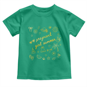 Pregnant Girl Summer Toddler T Shirt Cute Beach Summer Pregnancy Announcement Baby Shower
