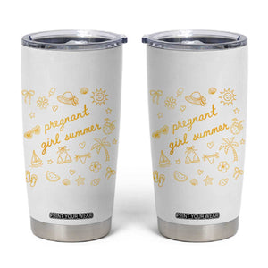 Pregnant Girl Summer Tumbler Cup Cute Beach Summer Pregnancy Announcement Baby Shower