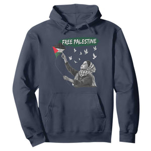 Free Palestine Hoodie Gaza Palestinian Flag TS10 Navy Print Your Wear
