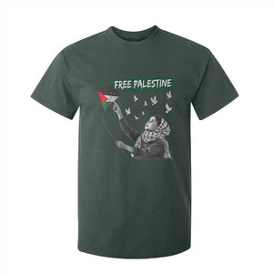 Free Palestine T Shirt For Kid Gaza Palestinian Flag TS10 Dark Forest Green Print Your Wear