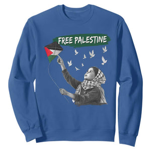 Free Palestine Sweatshirt Gaza Palestinian Flag TS10 Royal Blue Print Your Wear