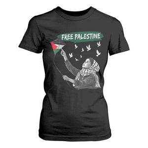 Free Palestine T Shirt For Women Gaza Palestinian Flag TS10 Black Print Your Wear