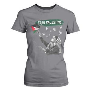 Free Palestine T Shirt For Women Gaza Palestinian Flag TS10 Charcoal Print Your Wear
