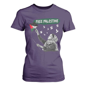 Free Palestine T Shirt For Women Gaza Palestinian Flag TS10 Purple Print Your Wear