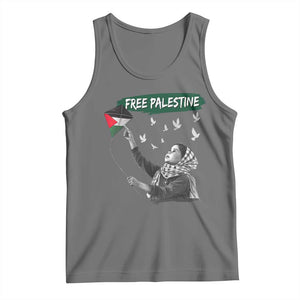 Free Palestine Tank Top Gaza Palestinian Flag TS10 Black Heather Print Your Wear