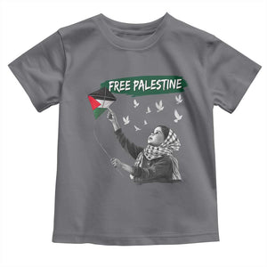 Free Palestine Toddler T Shirt Gaza Palestinian Flag TS10 Charcoal Print Your Wear