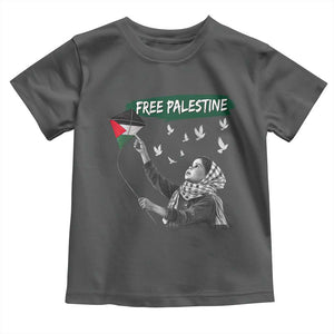 Free Palestine Toddler T Shirt Gaza Palestinian Flag TS10 Dark Heather Print Your Wear
