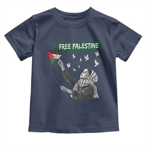 Free Palestine Toddler T Shirt Gaza Palestinian Flag TS10 Navy Print Your Wear