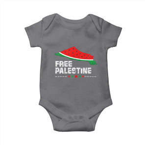 Free Palestine Baby Onesie Watermelon Map TS10 Charcoal Print Your Wear