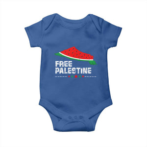 Free Palestine Baby Onesie Watermelon Map TS10 Royal Blue Print Your Wear