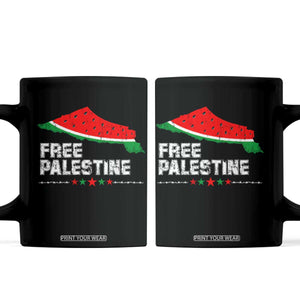 Free Palestine Coffee Mug Watermelon Map TS10 Black Print Your Wear