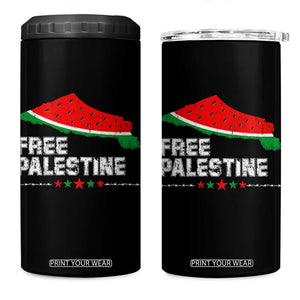 Free Palestine 4 in 1 Can Cooler Tumbler Watermelon Map TS10 One Size: 16 oz Black Print Your Wear