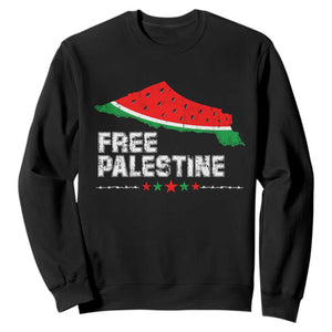 Free Palestine Sweatshirt Watermelon Map TS10 Black Print Your Wear