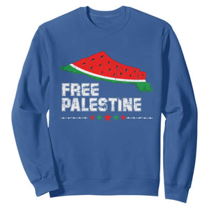 Free Palestine Sweatshirt Watermelon Map TS10 Royal Blue Print Your Wear