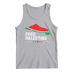 Free Palestine Tank Top Watermelon Map TS10 Athletic Heather Print Your Wear