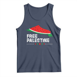 Free Palestine Tank Top Watermelon Map TS10 Navy Print Your Wear