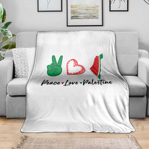 Peace Love Palestine Throw Blanket Gaza Palestinian Flag TS10 Print Your Wear