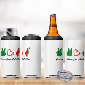 Peace Love Palestine 4 in 1 Can Cooler Tumbler Gaza Palestinian Flag TS10 Print Your Wear