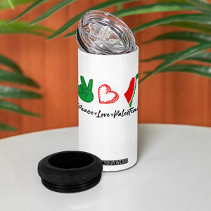Peace Love Palestine 4 in 1 Can Cooler Tumbler Gaza Palestinian Flag TS10 Print Your Wear