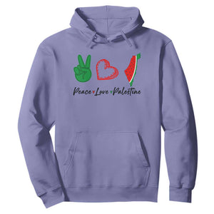 Peace Love Palestine Hoodie Gaza Palestinian Flag TS10 Violet Print Your Wear