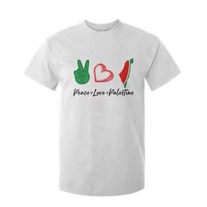 Peace Love Palestine T Shirt For Kid Gaza Palestinian Flag TS10 White Print Your Wear