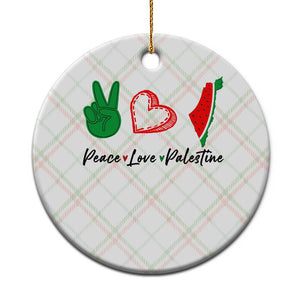 Peace Love Palestine Ceramic Ornament Gaza Palestinian Flag TS10 1pc Christmas Plaid Print Your Wear