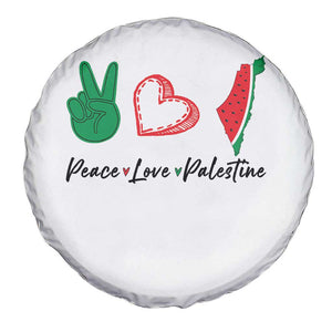 Peace Love Palestine Spare Tire Cover Gaza Palestinian Flag TS10 Print Your Wear