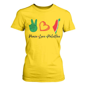 Peace Love Palestine T Shirt For Women Gaza Palestinian Flag TS10 Daisy Print Your Wear