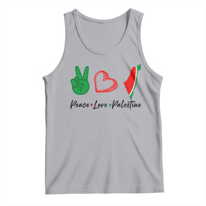 Peace Love Palestine Tank Top Gaza Palestinian Flag TS10 Athletic Heather Print Your Wear