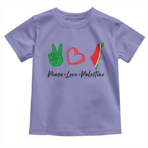 Peace Love Palestine Toddler T Shirt Gaza Palestinian Flag TS10 Violet Print Your Wear
