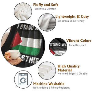 Stand With Palestine Throw Blanket Gaza Palestinian Flag TS10 Print Your Wear