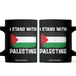 Stand With Palestine Coffee Mug Gaza Palestinian Flag TS10 Black Print Your Wear