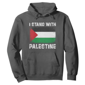 Stand With Palestine Hoodie Gaza Palestinian Flag TS10 Dark Heather Print Your Wear