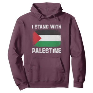 Stand With Palestine Hoodie Gaza Palestinian Flag TS10 Maroon Print Your Wear