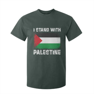 Stand With Palestine T Shirt For Kid Gaza Palestinian Flag TS10 Dark Forest Green Print Your Wear