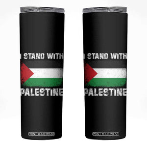 Stand With Palestine Skinny Tumbler Gaza Palestinian Flag TS10 Black Print Your Wear