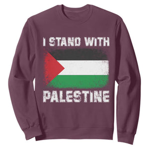 Stand With Palestine Sweatshirt Gaza Palestinian Flag TS10 Maroon Print Your Wear
