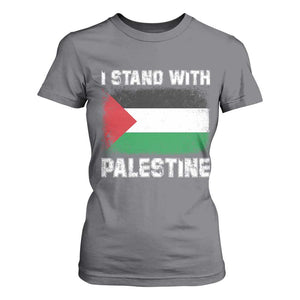 Stand With Palestine T Shirt For Women Gaza Palestinian Flag TS10 Charcoal Print Your Wear
