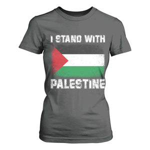 Stand With Palestine T Shirt For Women Gaza Palestinian Flag TS10 Dark Heather Print Your Wear