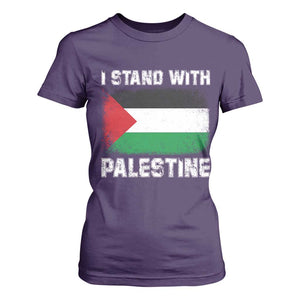 Stand With Palestine T Shirt For Women Gaza Palestinian Flag TS10 Purple Print Your Wear