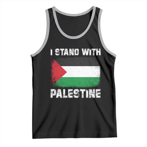 Stand With Palestine Tank Top Gaza Palestinian Flag TS10 Black Athletic Heather Print Your Wear