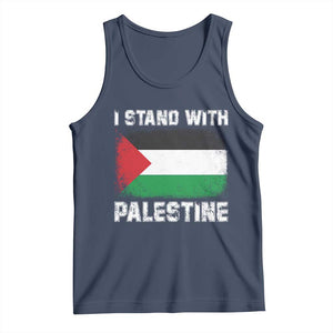 Stand With Palestine Tank Top Gaza Palestinian Flag TS10 Navy Print Your Wear