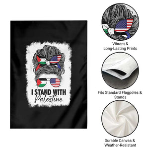 Stand With Palestine Garden Flag Messy Bun Gaza Palestinian Flag TS10 Print Your Wear