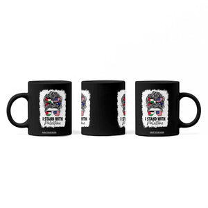 Stand With Palestine Coffee Mug Messy Bun Gaza Palestinian Flag TS10 Print Your Wear