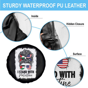 Stand With Palestine Spare Tire Cover Messy Bun Gaza Palestinian Flag TS10 Print Your Wear