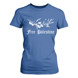 Free Palestine T Shirt For Women Palestinian Olives Fruits TS10 Royal Blue Print Your Wear